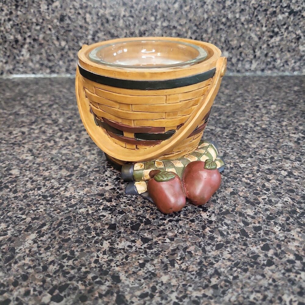 Suzi Skoglund Blossom Bucket Resin Woven Basket‎ Apples Decor 2000 Cottagecore